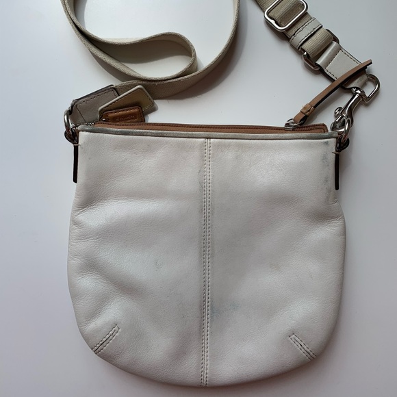 Coach white leather messenger crossbody bag - Picture 2 of 6